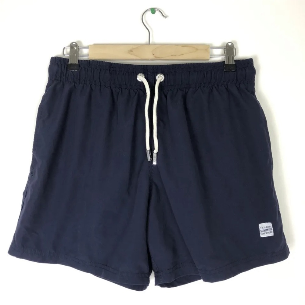Azul Siete navy blue swim shorts lined drawstring 
Size XL
Great condition